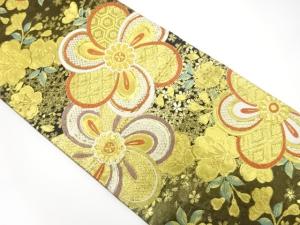 捻じり花模様織り出し　振袖用袋帯